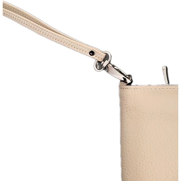 VERA Pelle Ivory Pebbled Leather Clutch Wallet Italy Snap Close EUC - Picture 9 of 9